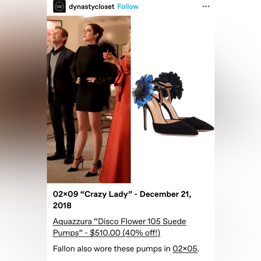 ‼️Price Firm‼️ AQUAZZURA DISCO FLOWER 105 SUEDE PUMPS IN BLACK BLUE SIZE 41 - Picture 11 of 13